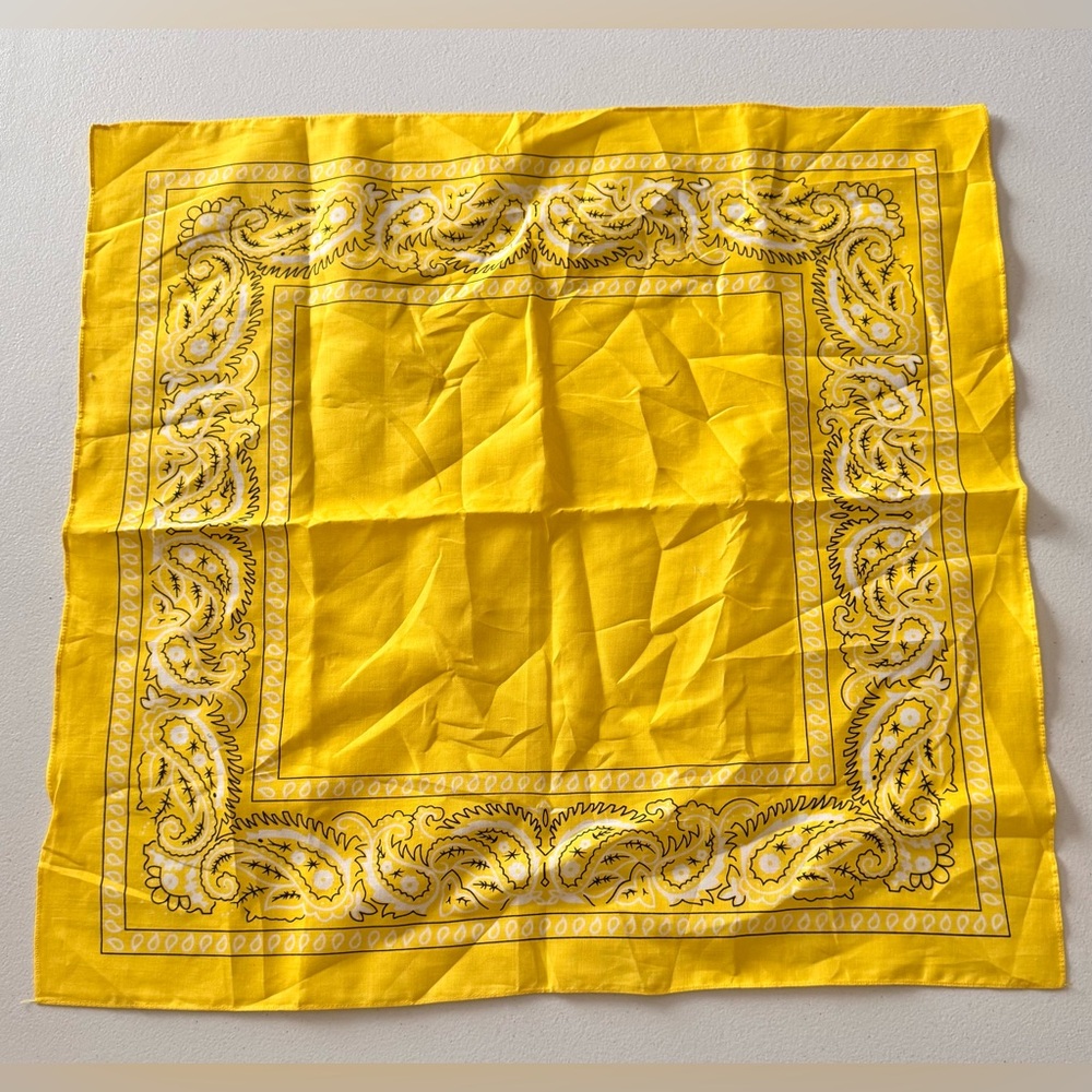 Yellow Paisley Bandana